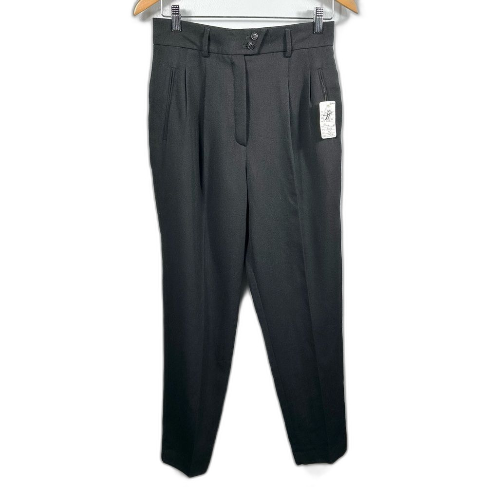 Mondi Vintage Black Pleated Wool Blend Dress Pants NWT Size European 40/US 10